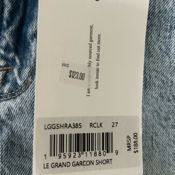 NWT Frame Le Grand Garçon Short, size 27 - Picture 3 of 3